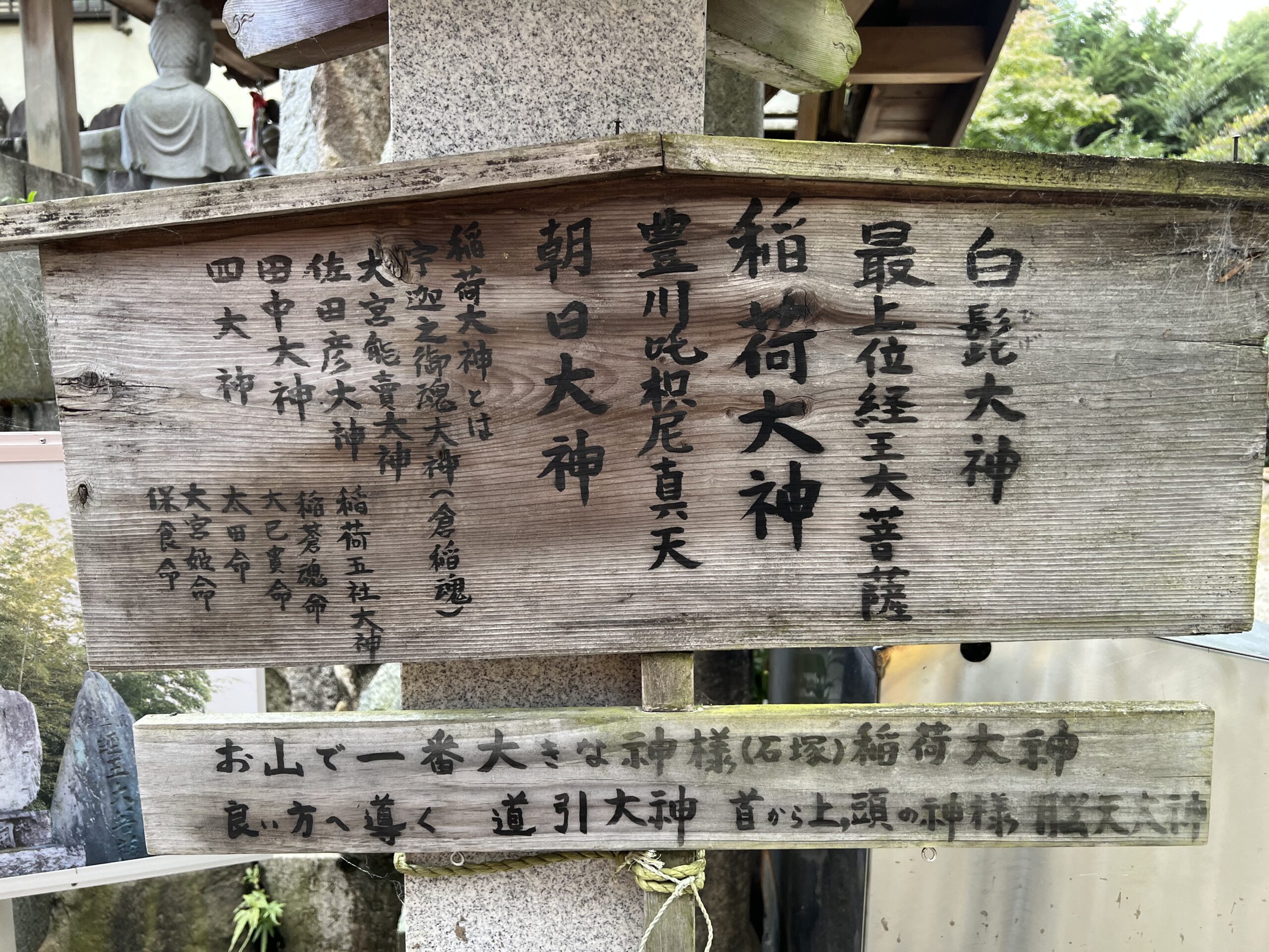 伏見稲荷大社のお山の神様看板