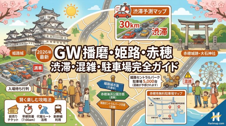 播磨エリアGW渋滞・混雑予測と駐車場情報2026