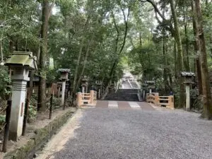 大神神社の参道（木漏れ日の中）