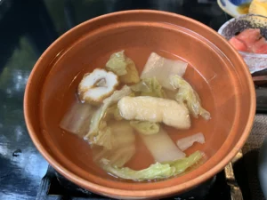 湯原温泉 八景の煮物のお椀