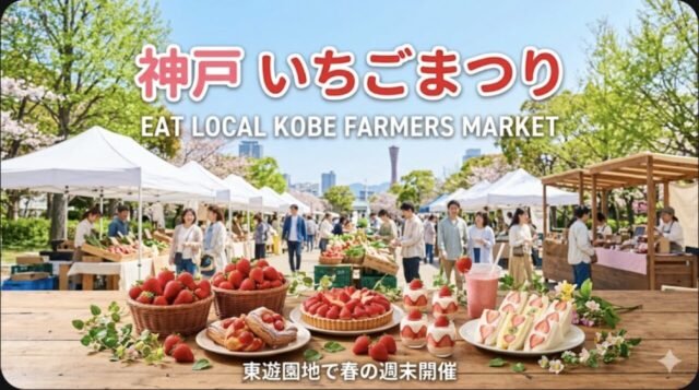 【神戸】EAT LOCAL KOBEの「いちごまつり」が4月11日から 東遊園地で春のファーマーズマーケット開催