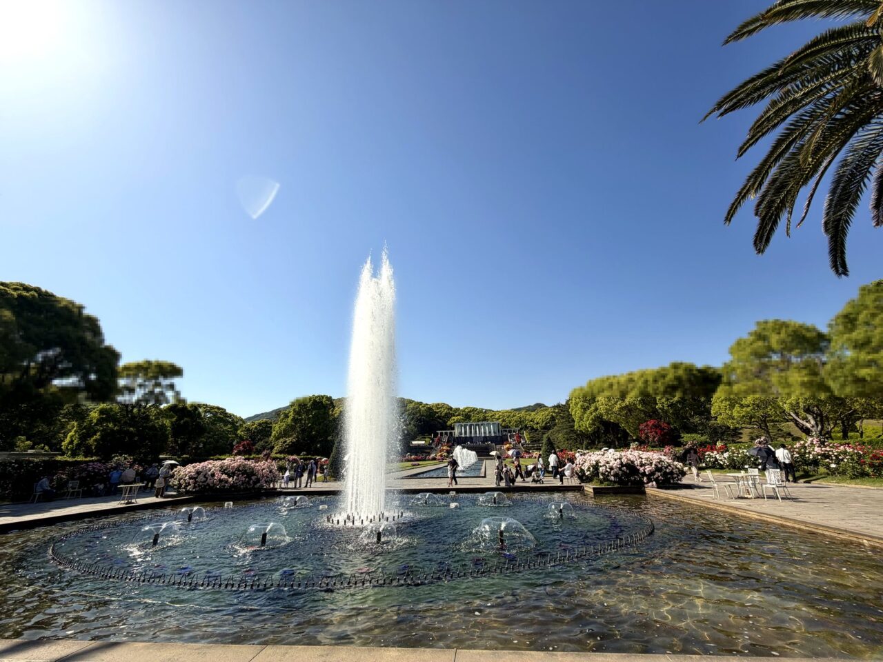 須磨離宮公園の噴水広場全景