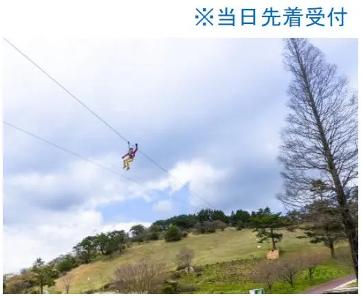 六甲山アスレチックパークGREENIAのジップラインイメージ