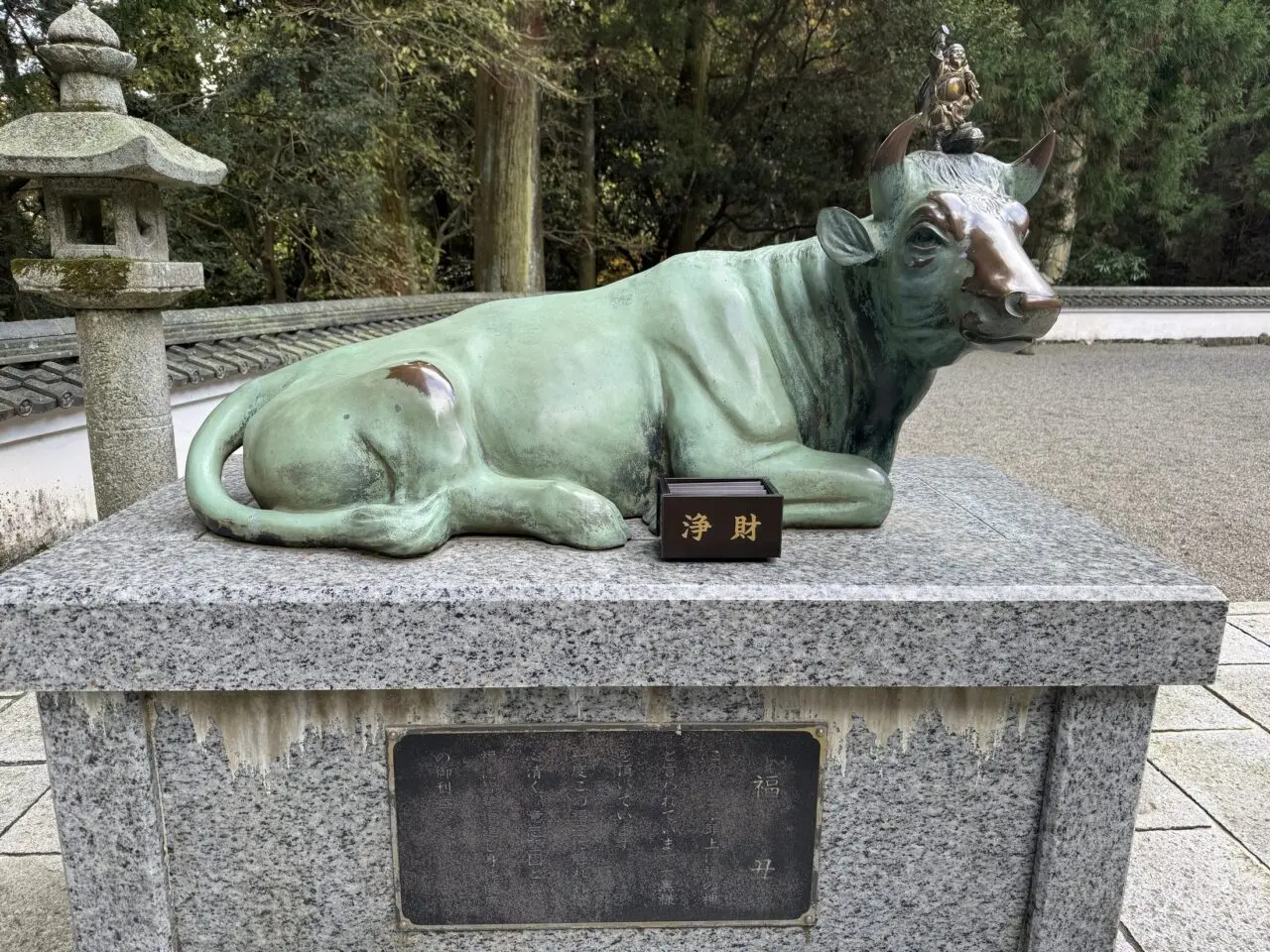 金剛證寺本堂前の浄勝の牛