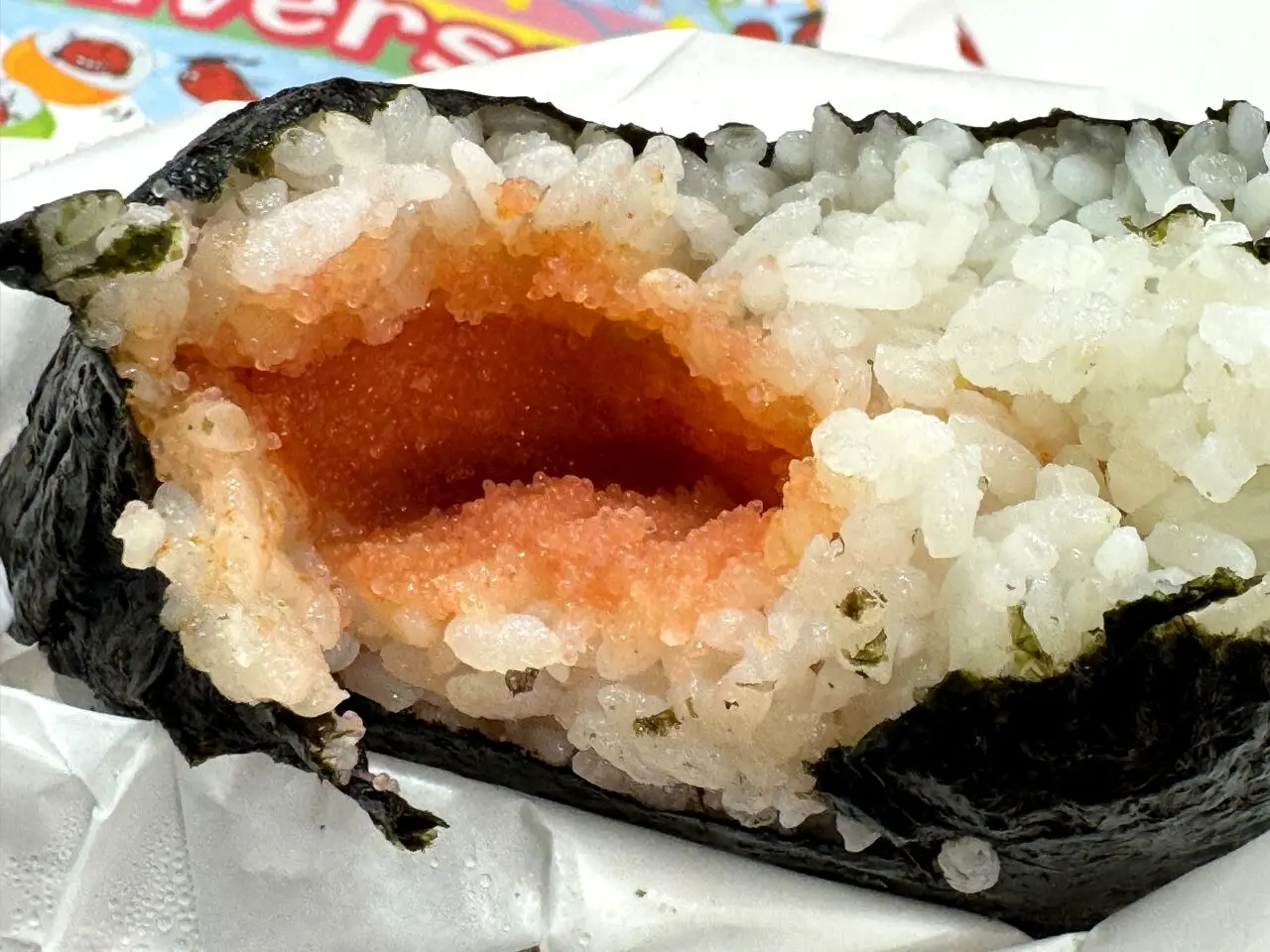 めんたいパーク神戸三田のジャンボおにぎり断面