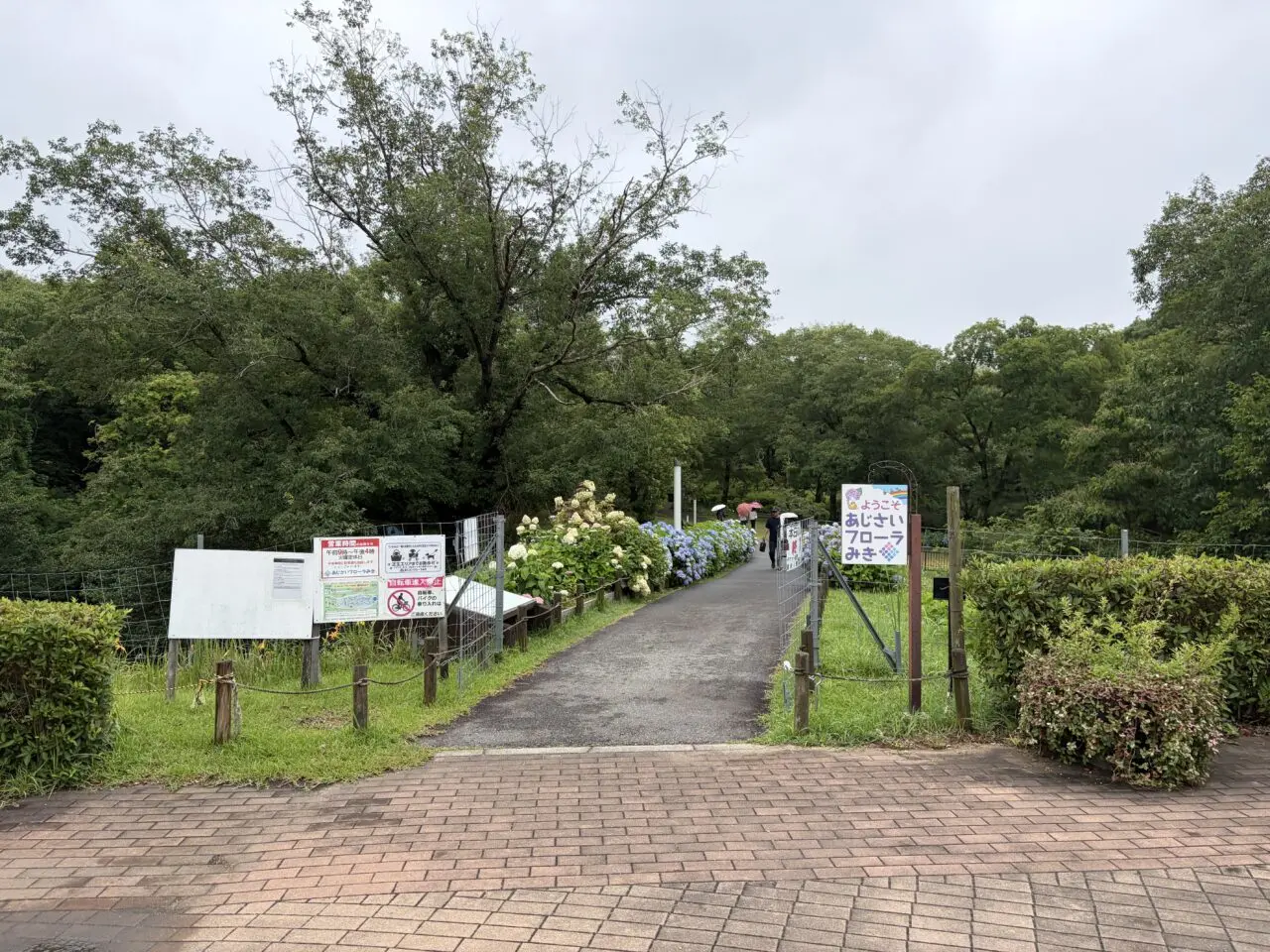 あじさいフローラみきの入口と園路