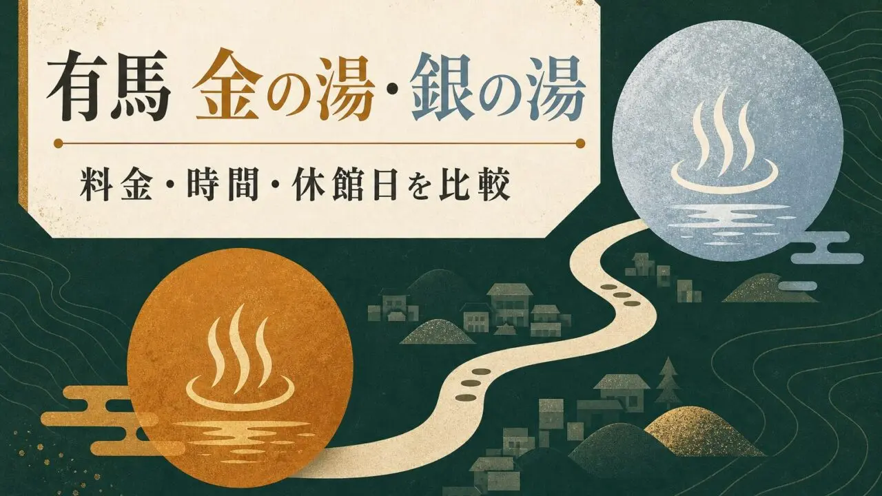 有馬温泉 金の湯・銀の湯 料金・時間・休館日を比較