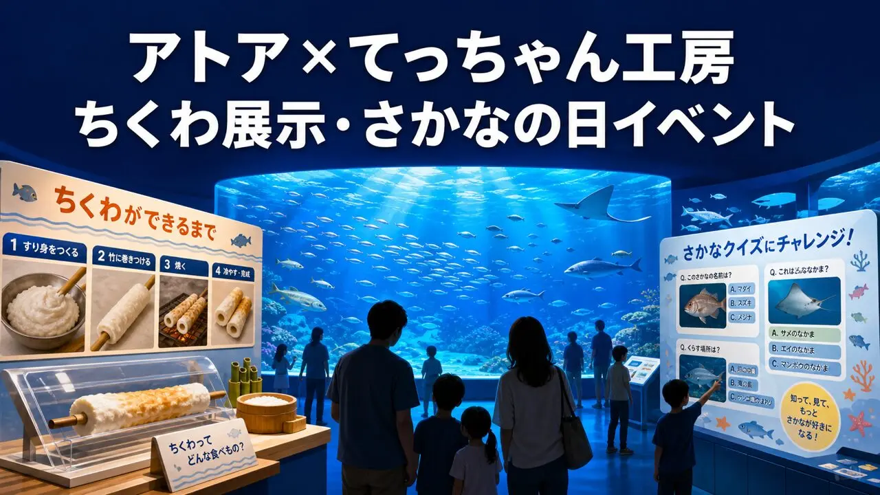 アトアとてっちゃん工房のちくわ展示・さかなの日イベント