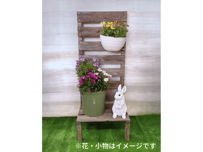 DCM明石店DIYワークショップのフェンス付きフラワースタンド完成イメージ