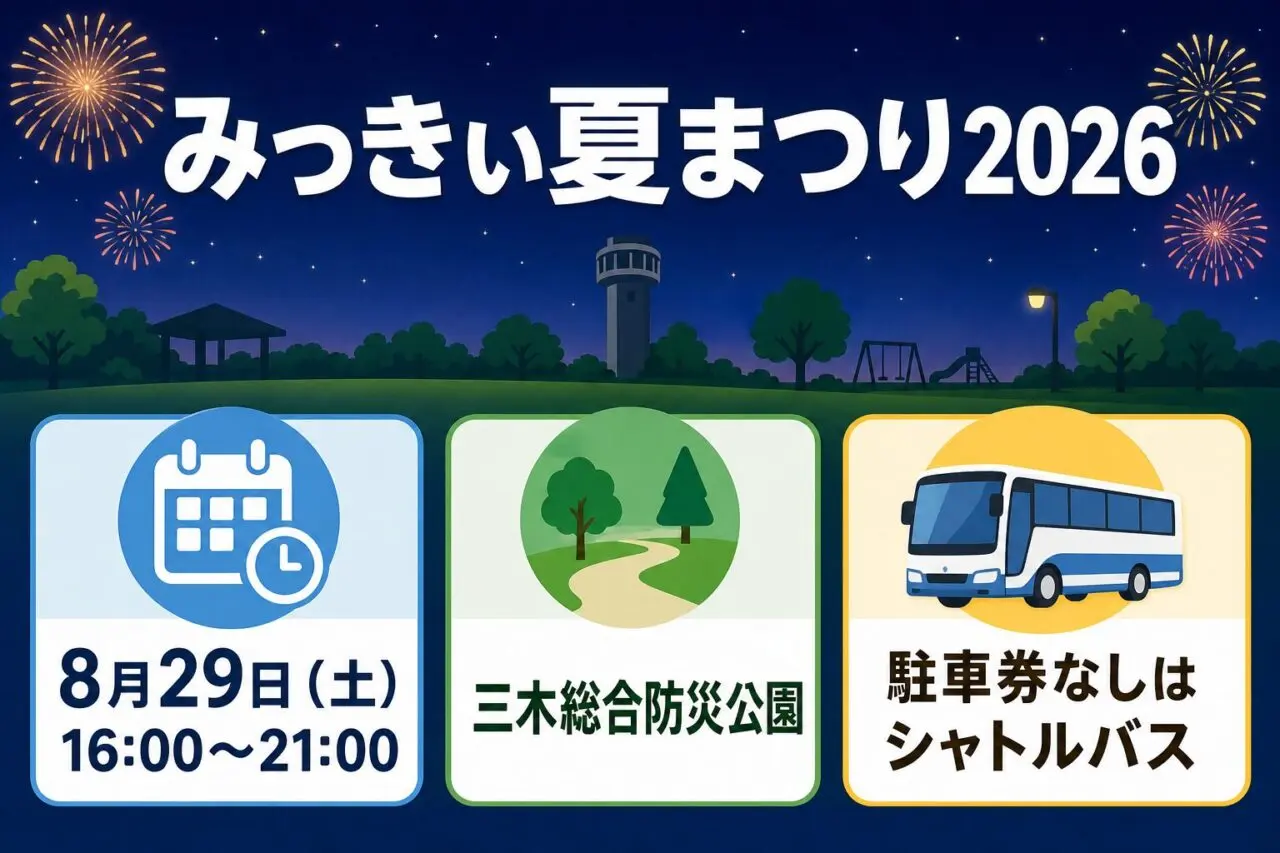 みっきぃ夏まつり2026の開催日、時間、会場、シャトルバス案内