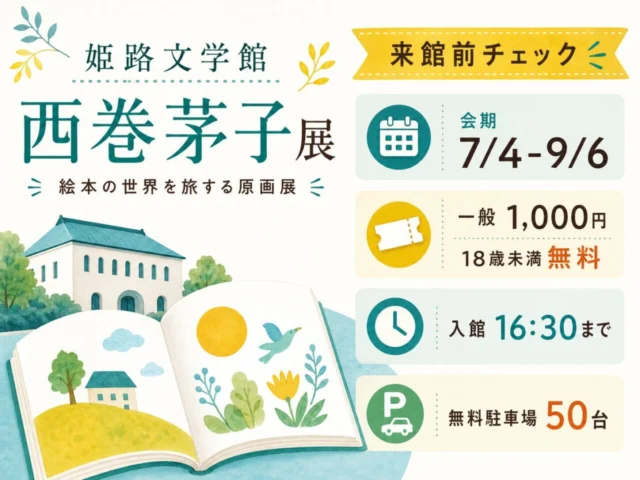姫路文学館 西巻茅子展の会期・料金・入館時間・駐車場をまとめた来館前チェック画像