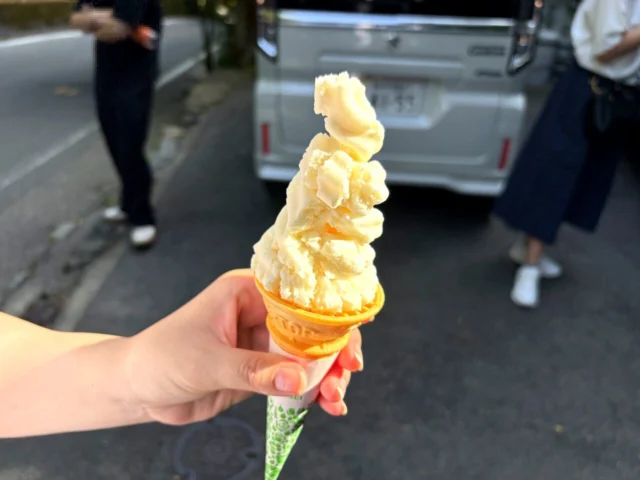 貴船荘で食べたとうふ系ソフトクリーム