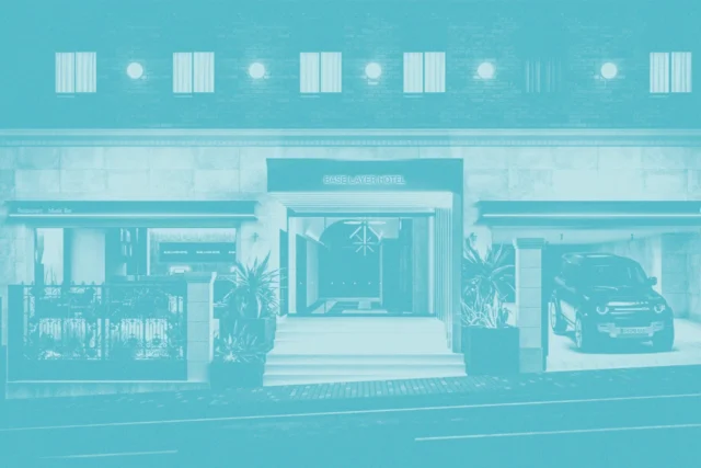 BASE LAYER HOTEL KOBE SANNOMIYAの公式サイト掲載外観イメージ。
