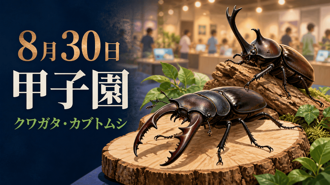 甲子園で開催される昆虫イベントを案内するHarimap制作イメージ