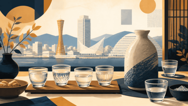 焼酎の試飲イベントをイメージした編集イラスト