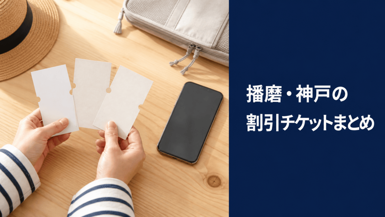播磨・神戸の割引チケットを比較して選ぶ旅行準備のイメージ