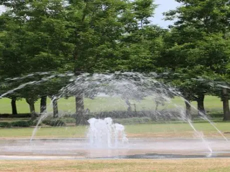 小野市ひまわりの丘公園の遊べる噴水全景