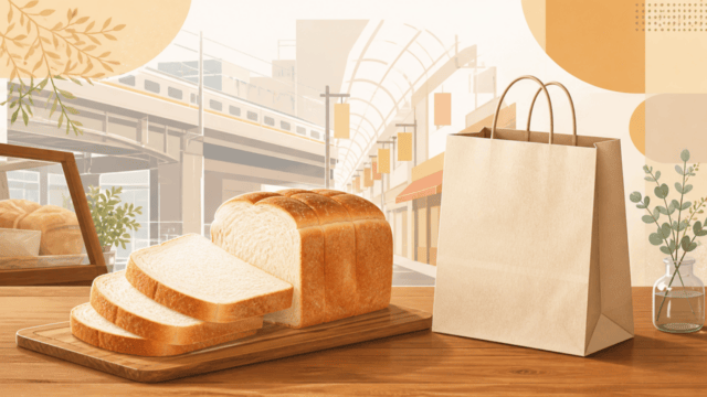 期間限定パン販売をイメージした編集イラスト