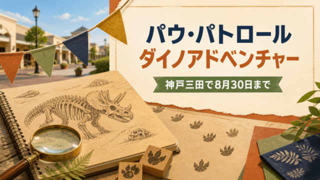 パウ・パトロール ダイノアドベンチャーを表すHarimap制作の探検ノート風イラスト