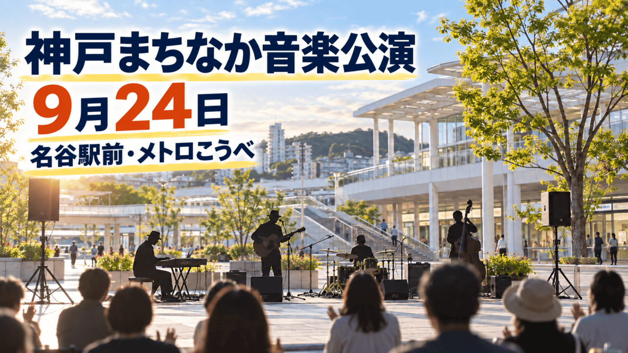 神戸・名谷駅前広場で9月24日に開催されるまちなか音楽公演のイメージ
