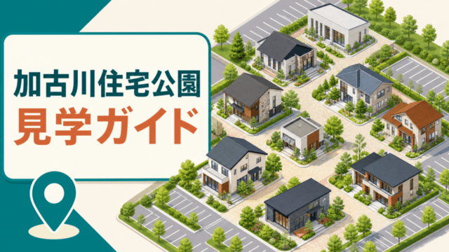 加古川住宅公園の複数のモデルハウスを俯瞰した見学ガイドのイメージ