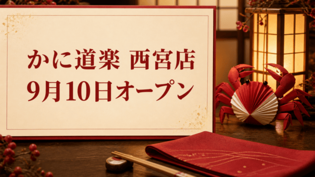 かに道楽 西宮店の9月10日オープンを案内するHarimap制作イメージ
