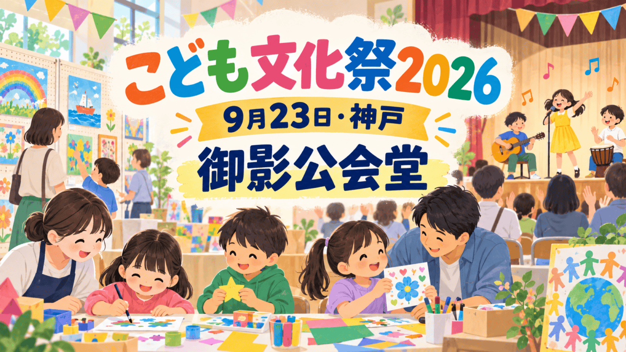 こども文化祭2026。9月23日、神戸・御影公会堂で開催（生成イラスト）