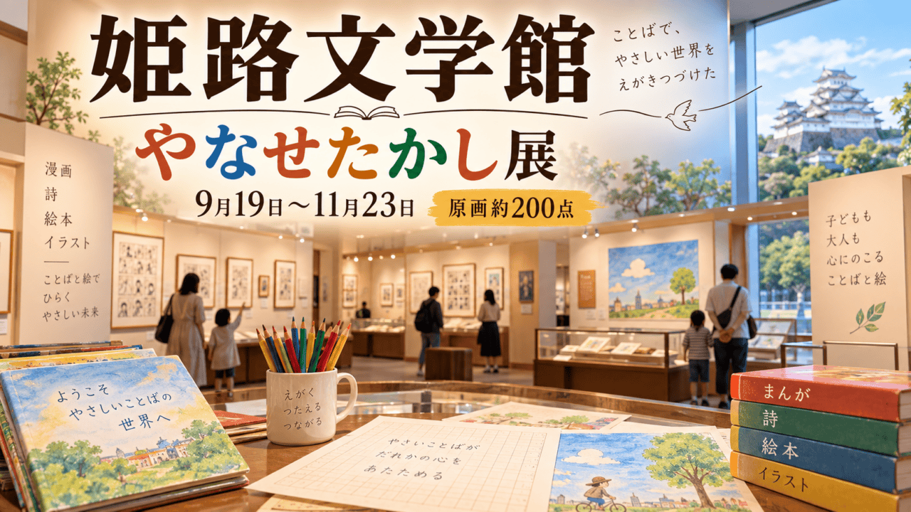 姫路文学館、やなせたかし展、9月19日から11月23日、原画約200点