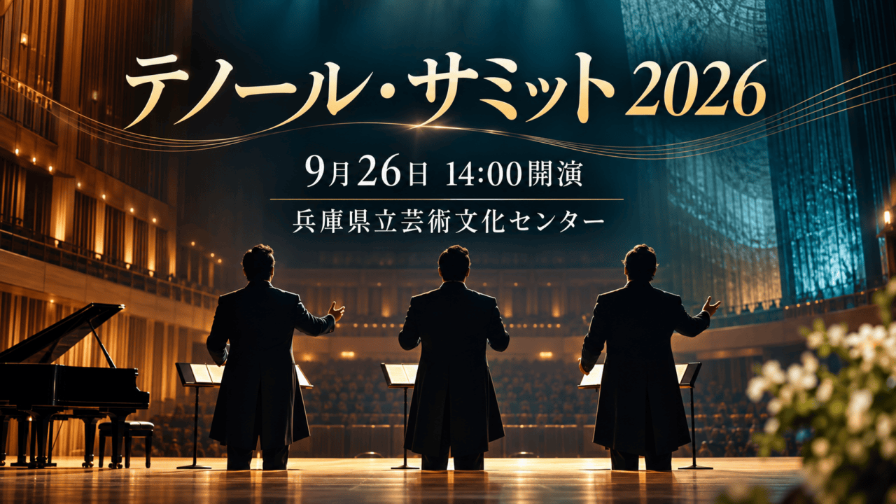 テノール・サミット 2026、9月26日14時開演、兵庫県立芸術文化センター
