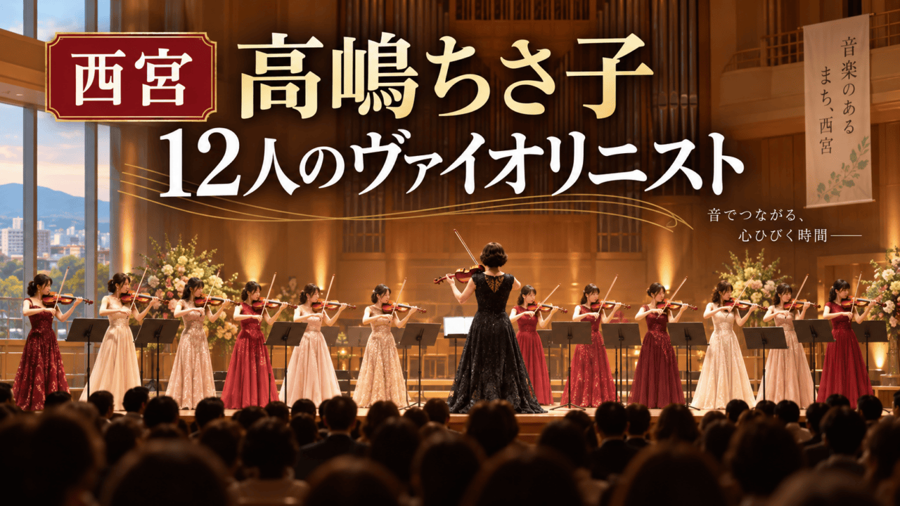 高嶋ちさ子 12人のヴァイオリニスト、西宮・KOBELCO大ホール、9月20日15時、指定席8,000円