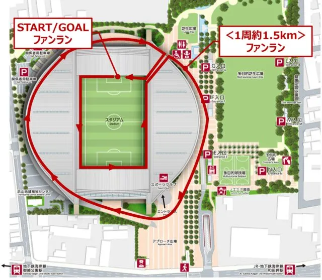 ファンラン3kmのコースマップ（公式サイト）