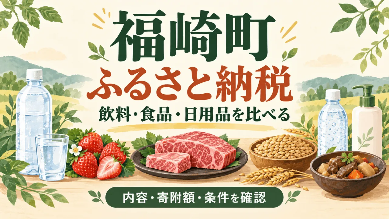 福崎町ふるさと納税の内容と条件を比較する編集イラスト