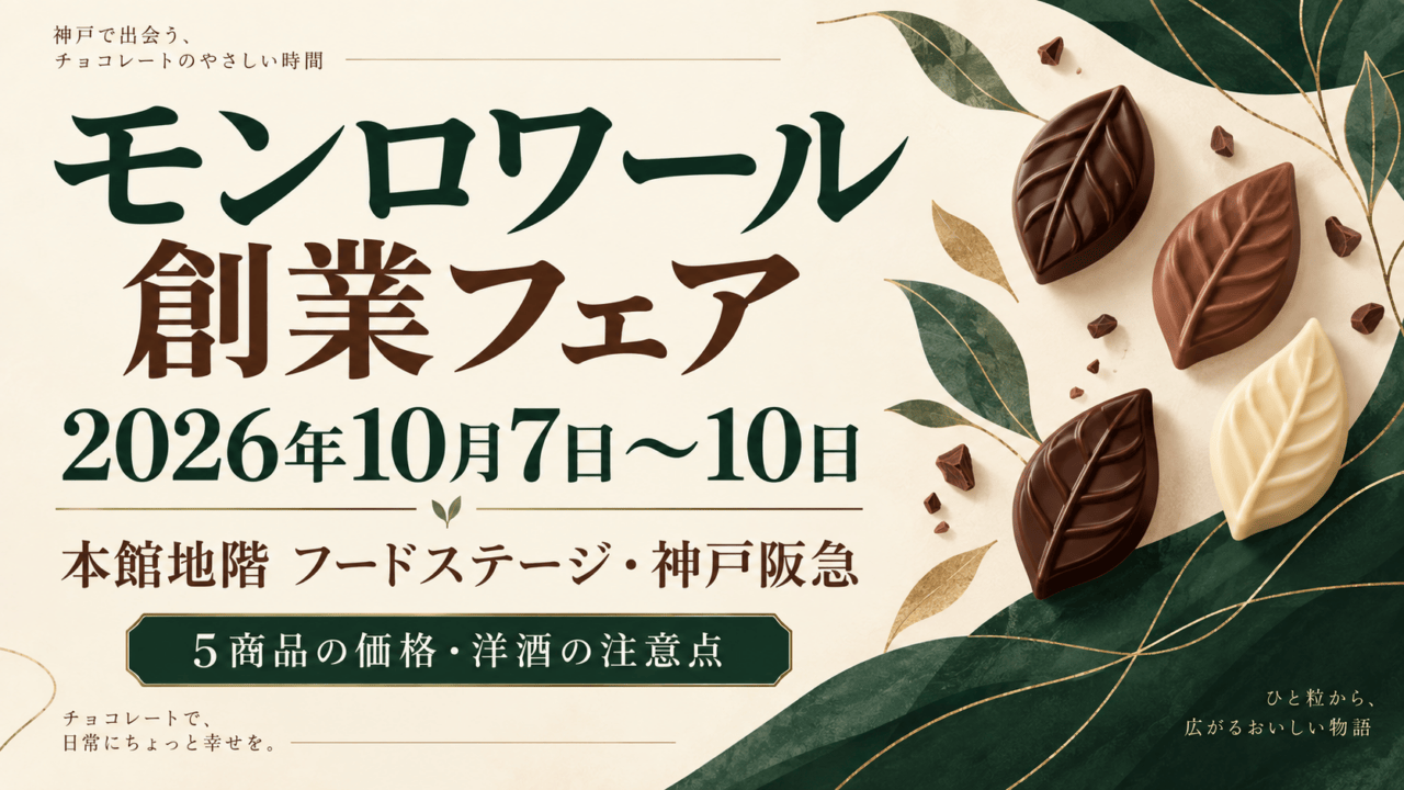 モンロワール創業フェア、2026年10月7日〜10日、本館地階フードステージ・神戸阪急