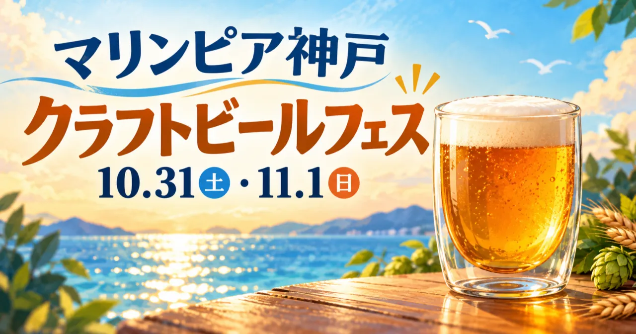 マリンピア神戸クラフトビールフェス、10月31日・11月1日とビールのイメージ