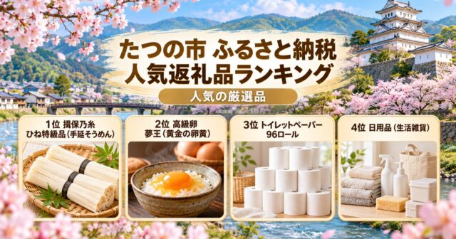 たつの市ふるさと納税6品｜日用品・揖保乃糸・夢王を比較のアイキャッチ