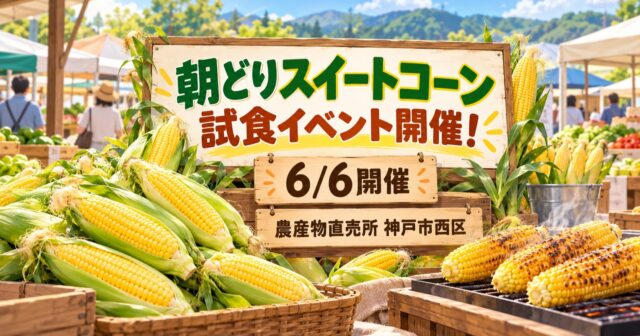 六甲のめぐみスイートコーン販売会は終了｜6月6日の開催記録・試食・アクセスのアイキャッチ