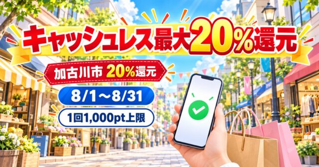 加古川市PayPay最大20%還元は2026年8月1日から｜1回1,000pt上限と対象外条件のアイキャッチ