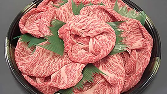 加古川観光協会が紹介する志方牛の薄切り肉。通販商品の現物写真ではありません