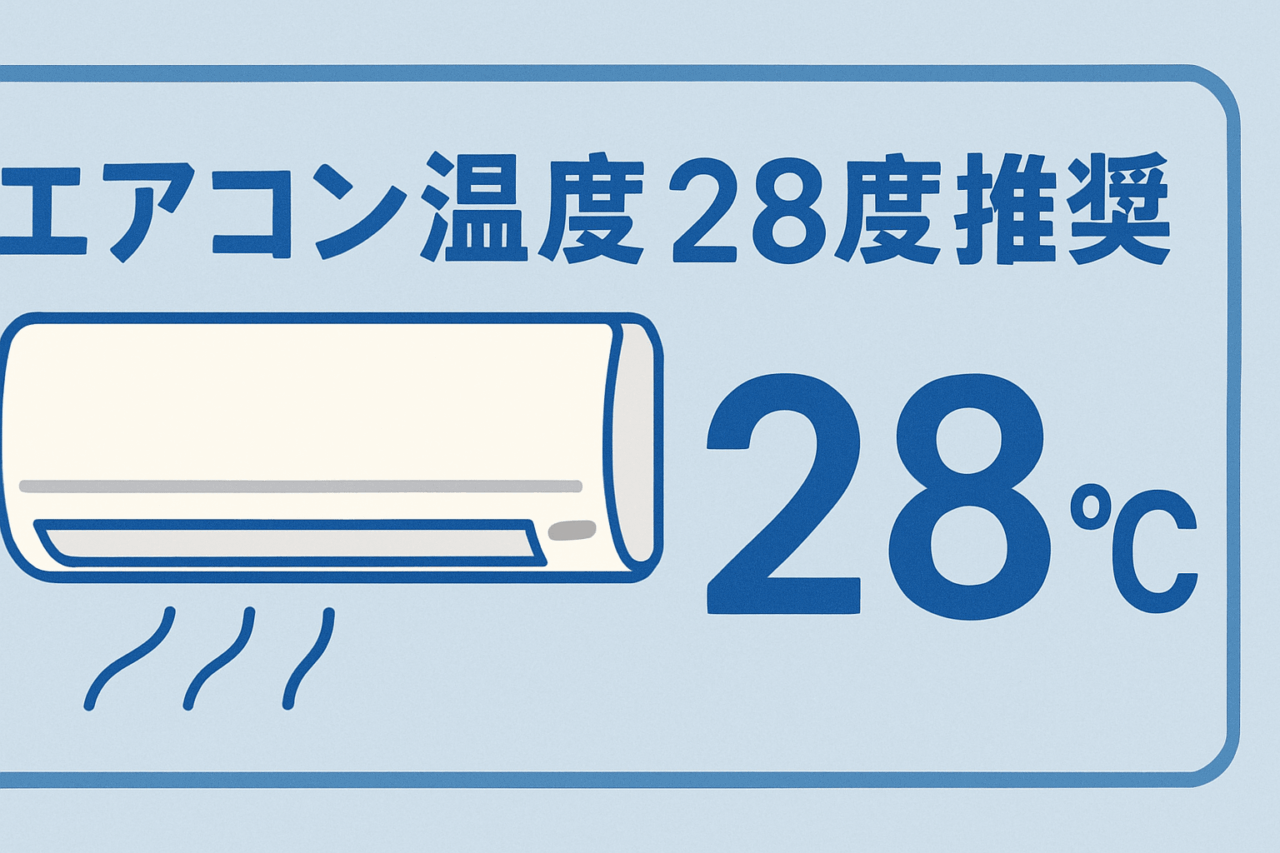 エアコン温度28度推奨