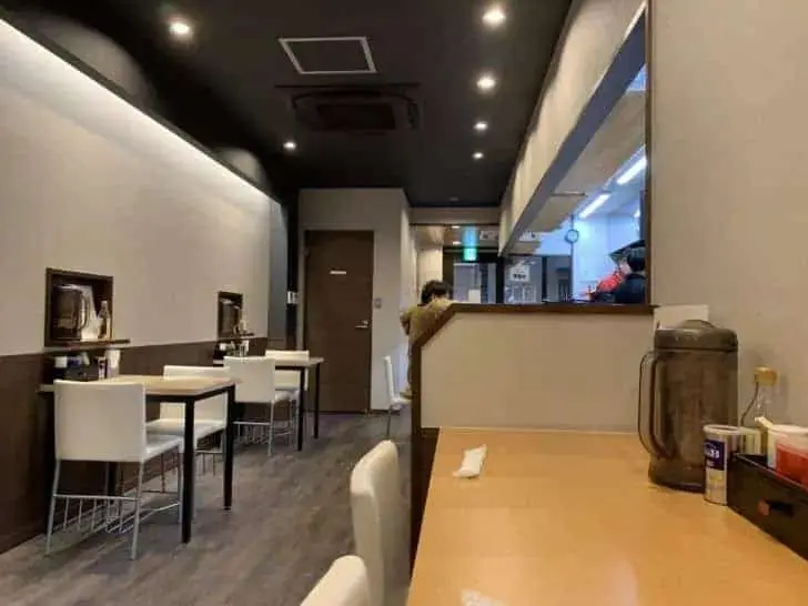 閉店前の和soba天光の店内
