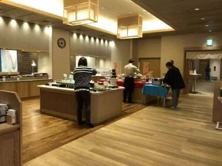 お宿 月夜のうさぎのバイキング会場